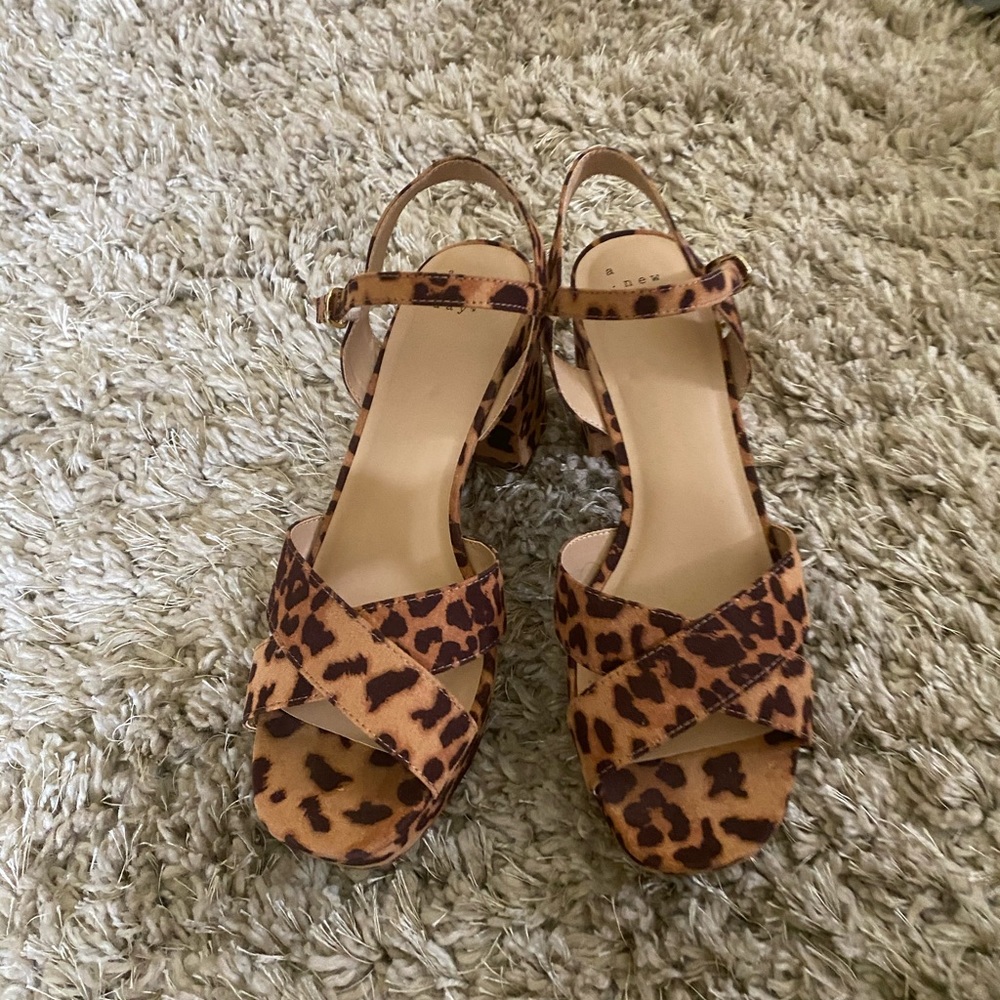 a New Day Leopard Print Block Heels